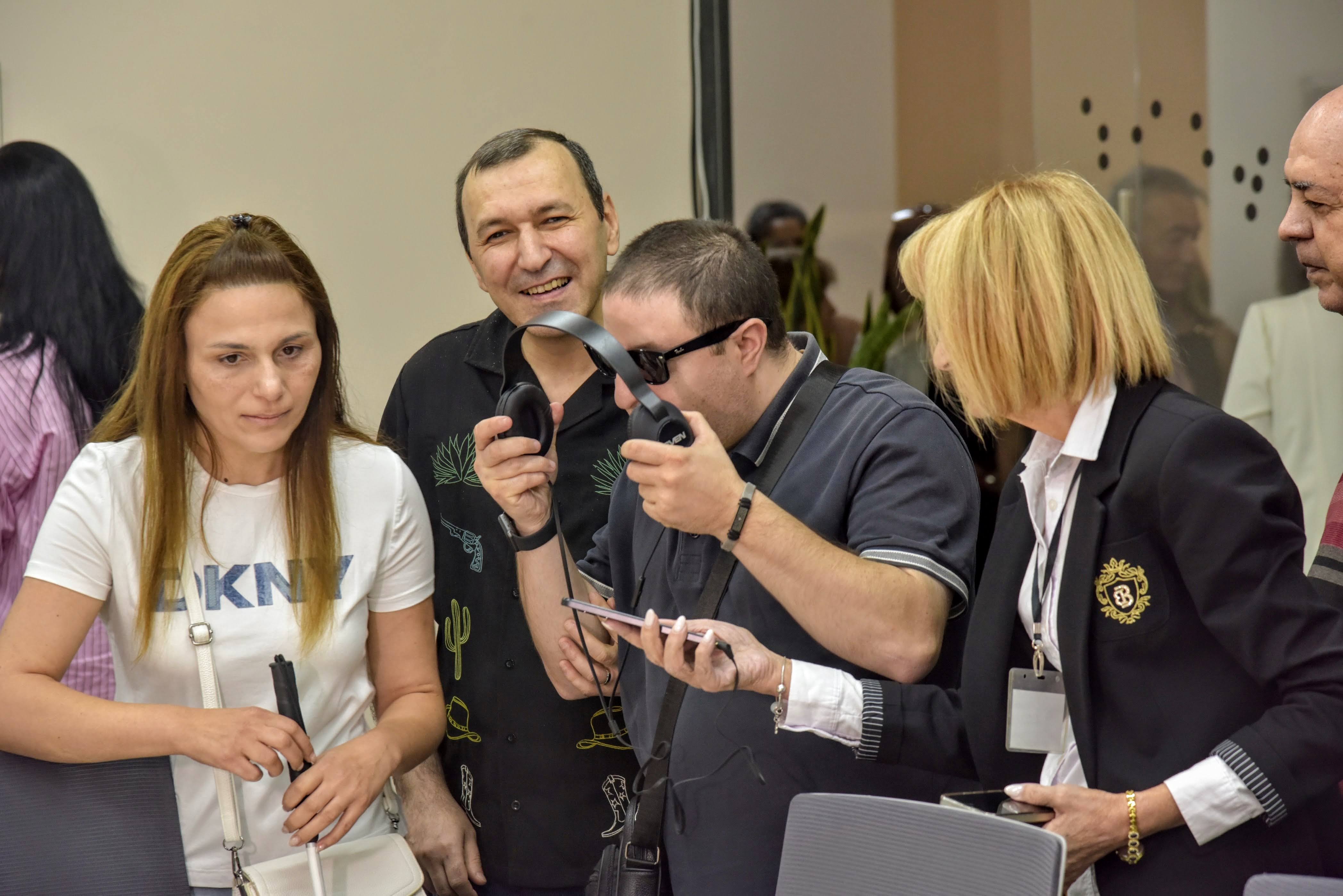 Readers try out accessible resources at the opening of the National Library of Armenia’s new Assistive Technology Reading Hall on 9 September 2026.