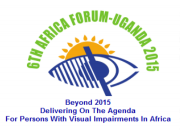 Logo of 6th Africa Forum, event title, image of an eye with a sun rising behind.