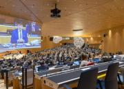 People gathered in the WIPO Assemblies Hall for the 2021 WIPO Assemblies. Copyright: WIPO. Photo: Emmanuel Berrod. This work is licensed under a Creative Commons Attribution-NonCommercial-NoDerivs 3.0 IGO License.Source: https://www.flickr.com/photos/wipo/51554156648/in/album-72157719961501234/