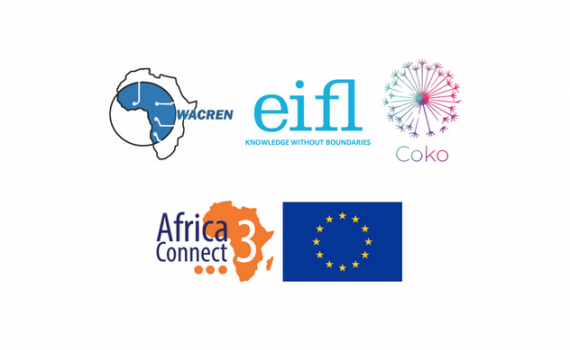 Logos of WACREN. EIFL, Coko Foundation and Libsense