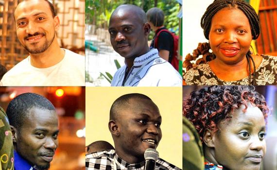 The IYALI 2018 scholarship winners: Top row, from left, Mostafa Tuhami (Egypt), Koi Kazungu (Kenya), Letshani Ndlovu (Zimbabwe). Bottom row, from left, Harouna Ahmadou Saliou Yerima (Cameroon), Momoh Mansaray (Sierra Leone) and Joan Njogu (Kenya). 