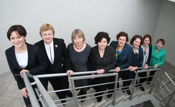 Emilija Banionyte, president of the Lithuanian Research Library Consortium (LMBA) and the LMBA EU project team. Photo by Sevile Charsika.