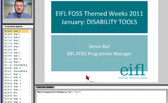 In picture: Mr. Simon Ball is giving an online presentation on disability tools