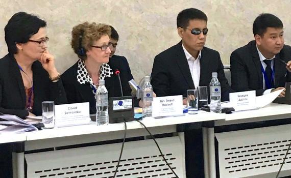 Panellists at the seminar in Kyrgyzstan where where the first international transfer of accessible books took place.